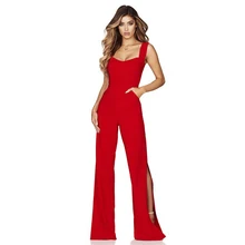 Bandage Jumpsuits Sexy V Neck Long Pants Slim Club Sleeveless Women Jumpsuits Party Clothing Solid Elegant Ladies Overalls