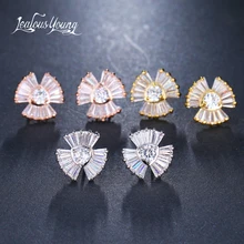 Новая мода Кристалл маленькая серьга серьги, серебристые треугольные серьги с цирконием серьги-гвоздики индийские ювелирные изделия bijoux