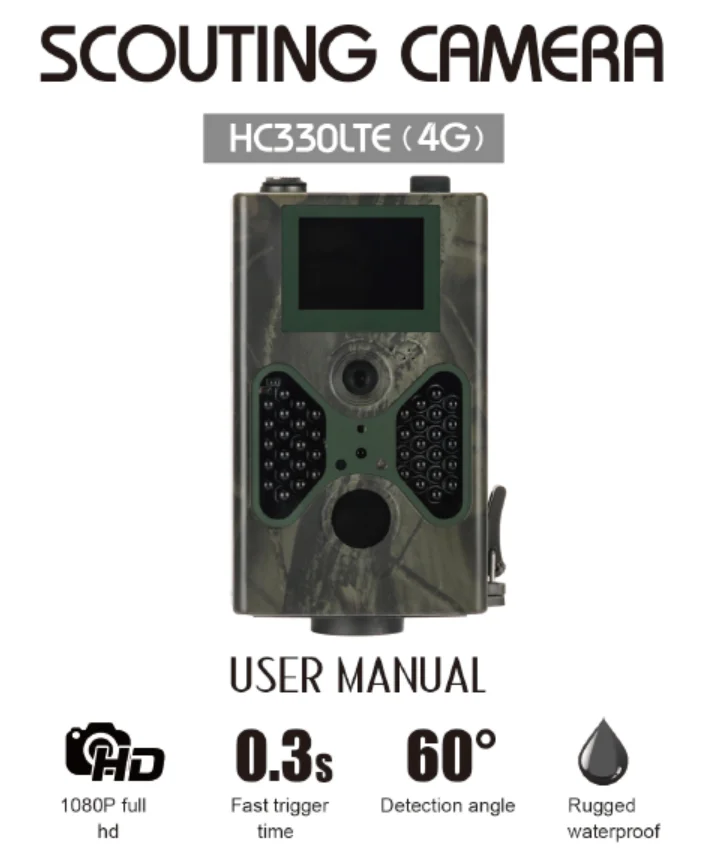 16MP Scouting Hunt Trail Camera with 4G FDD LTE Band 2inch TFT LCD & 1080P HD Video Via Auto MMS and SMS Command Waterproof IP66_F1