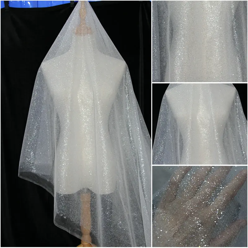 Glass 1Y/лот Золотая блестящая бронзовая сетчатая ткань свадебное платье головной убор спрей золото diy серебро одежда acceccories TX1141