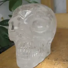 Xd j00559 СТРАХ! ATURAL КВАРЦ ХРУСТАЛЬНОГО ЧЕРЕПА/СКЕЛЕТ РЕЗЬБА