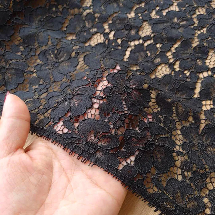 

1.4M/lot 35cm Wide High grade Car Bone Thick Single Side Eyelash Lace Fabric Embroidery Wedding Dress Accessories X194