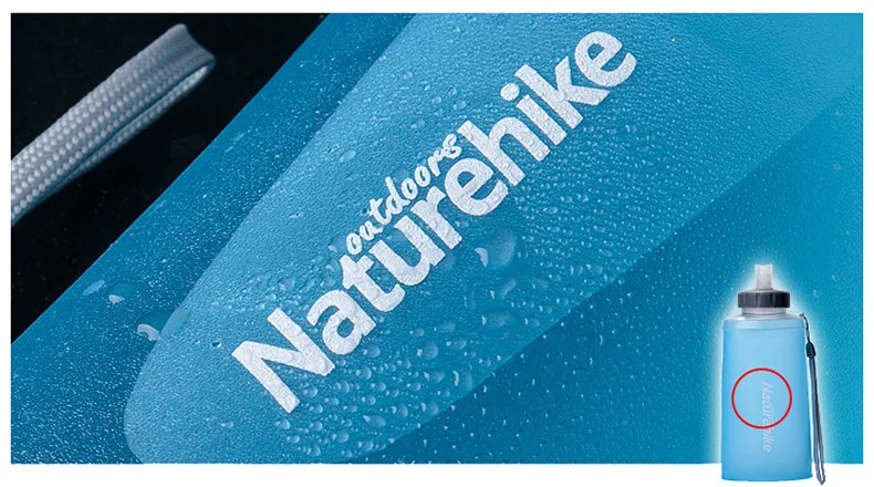 NatureHike NH61A065-B, 500 мл, 750mlL, силиконовая складная бутылка для воды, контейнер, чайник, чашка, фляга, сумка для питья, для кемпинга