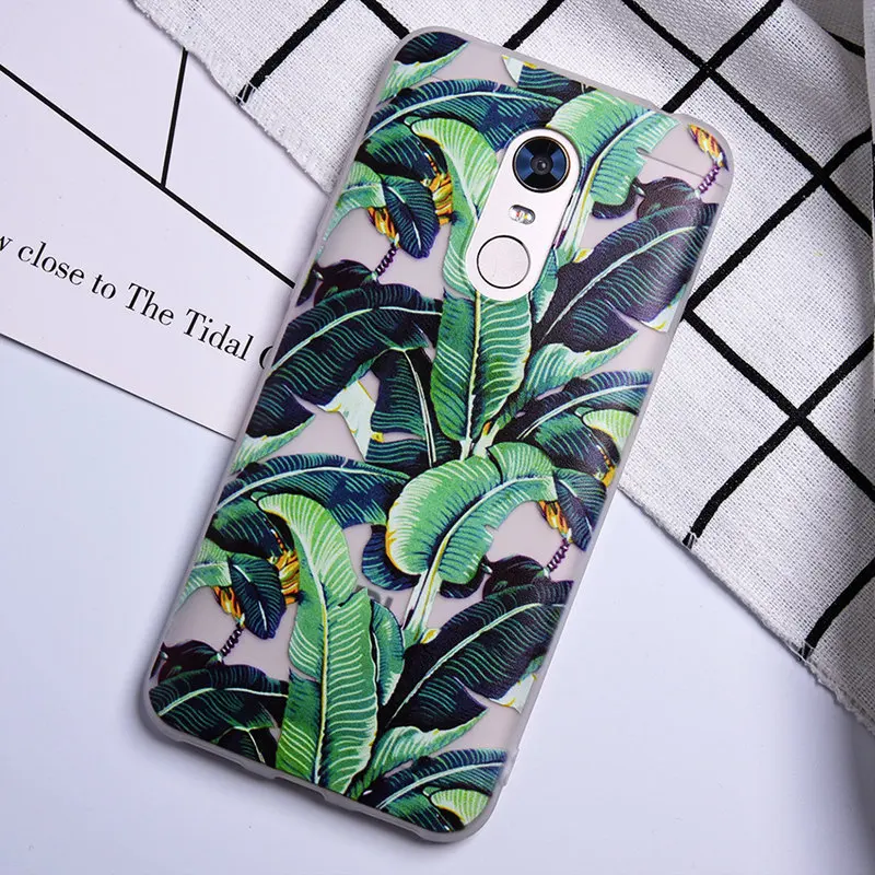 TOMKAS Painted Phone Case For Xiaomi Redmi 4X 5 Plus Flower Plants Animal Patterned  TPU Silicone Back Cover Coque fundas        (10)