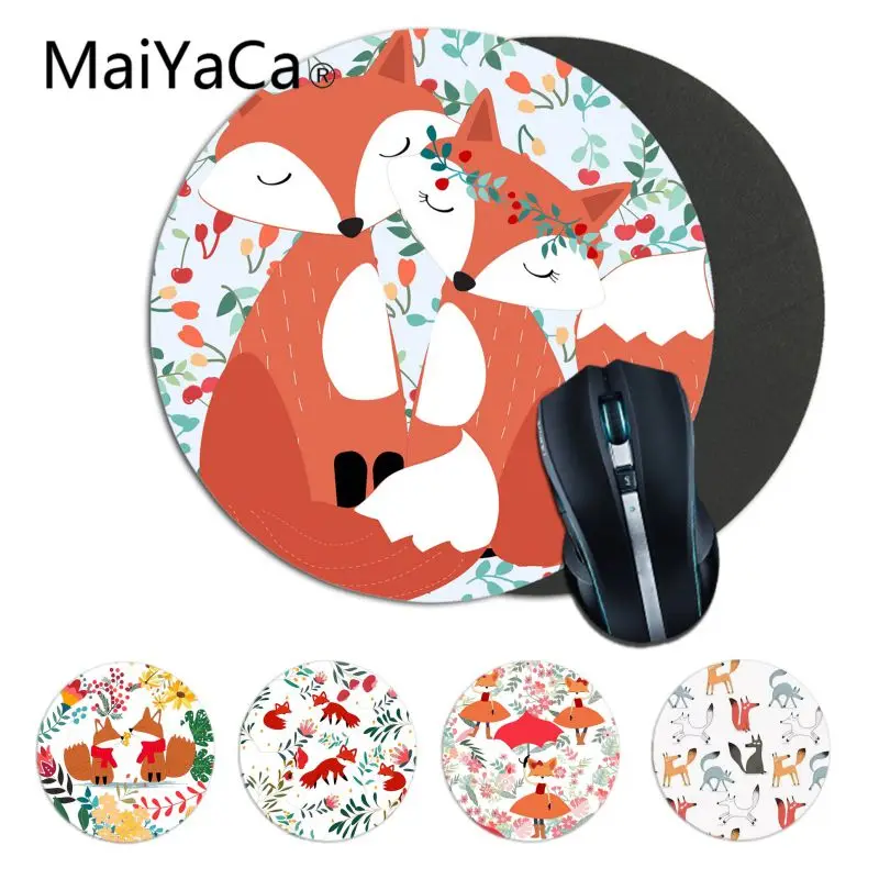 

Maiyaca Animal Cute Fox DIY Design Pattern Game Round Mousepad gaming Mouse pad Rug For PC Laptop Notebook gamer desk pad