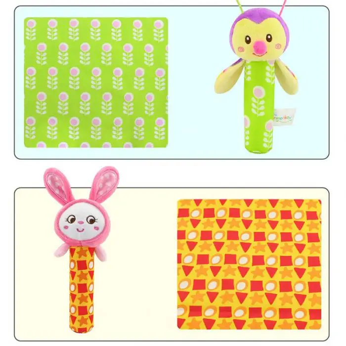 Счастливый обезьяна детские плюшевые игрушки для новорожденных ручной Мобильная погремушка биби-палка мягкие обезьяна/Би/бабочка/Кролик
