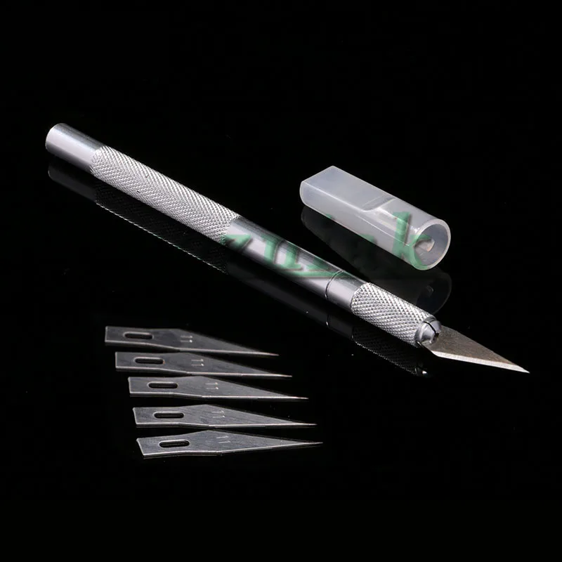 Mobile Phone Repair Cutting Knife with 6 pcs Blade Scraping Cutter Drawing Knife Tool for DIY for iPhone Cell Phone Tools