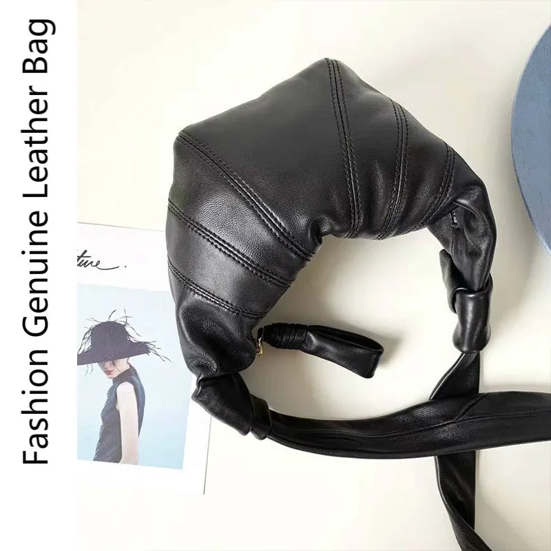 

Women Dumpling Waist Bag Genuine Leather Man Chest Bag Fashion Crossbody Shoulder Banana Bags Fashion Casual Bag