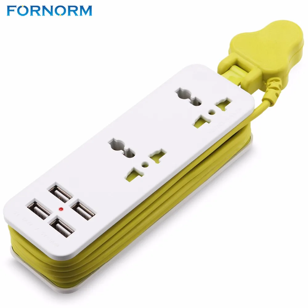 

Extension Socket Outlet UK Plug with 4 USB Smart Charger Portable Travel Power Strip Surge Protector for Notebook Camera Tablet