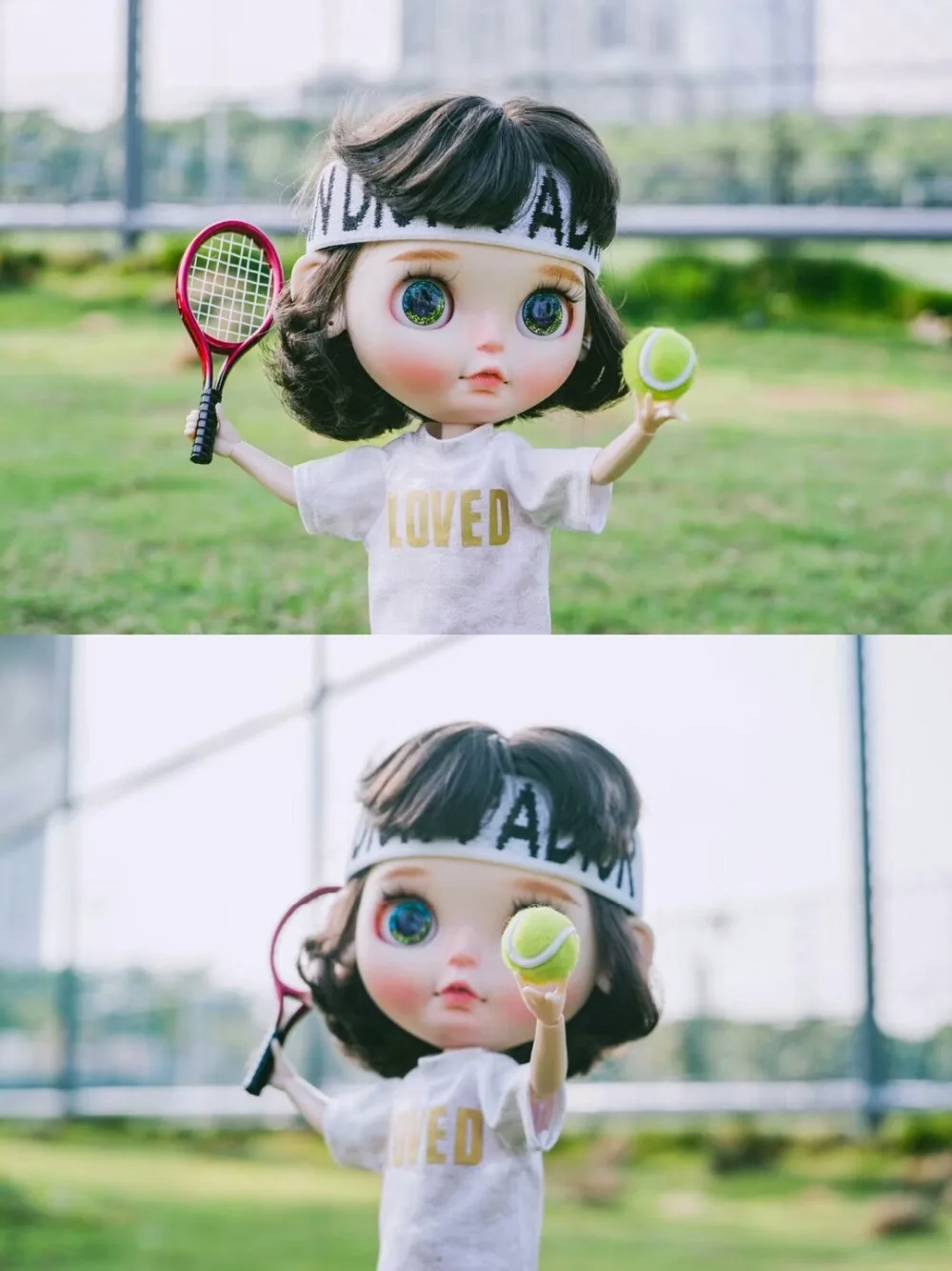 1 шт. 1:6 имитация тенниса blyth миниатюрная мини игра Теннисная ракетка bjd ob licca azone