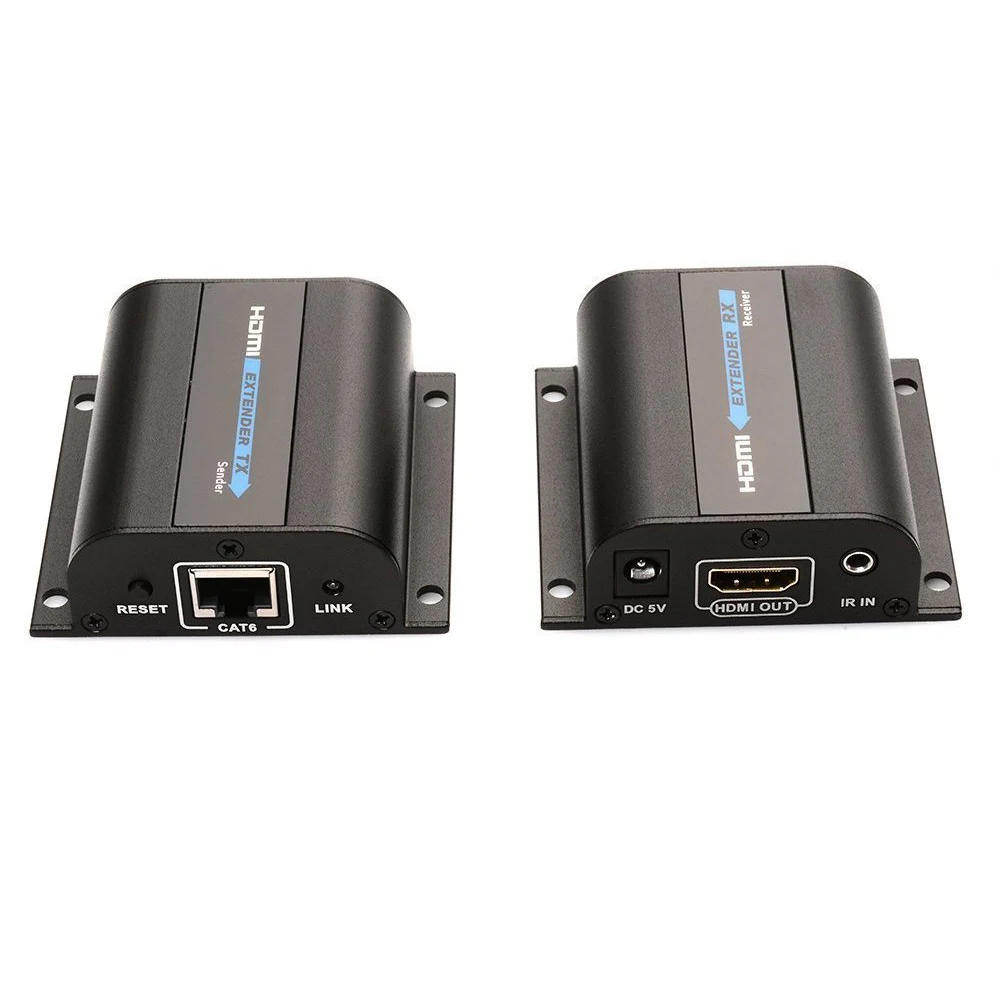

60m HDMI Network Extender Over Single Cable with IR ,Cat5e/6 Ethernet Cable 3D&1080P Supported Compatible HDCP Full HD Transmi