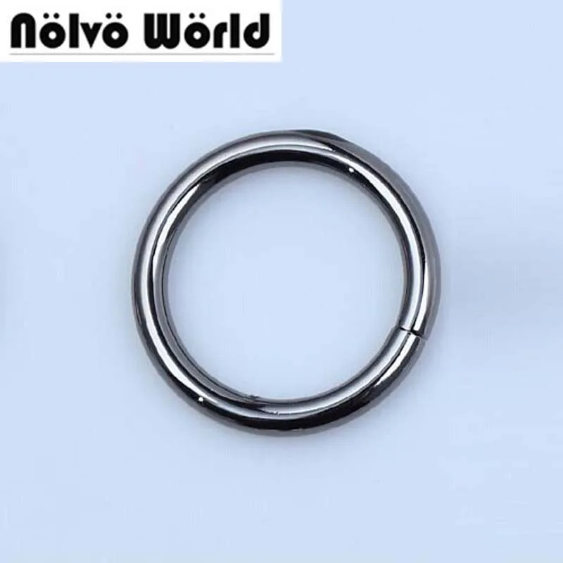 

50pcs Non-welded circle rings inner 25mm 1 inch gunmetal circle ring connection alloy metal shoes bags Belt Buckles DIY