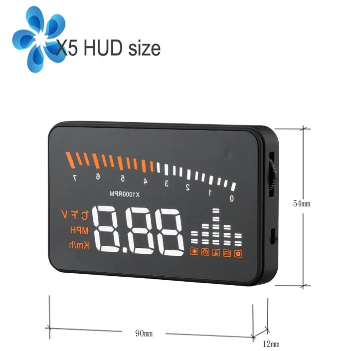 Хит, X5, 3 дюйма, автомобильный HUD OBD2 II, дисплей на голову, система Предупреждение о превышении скорости, проектор, лобовое стекло, авто