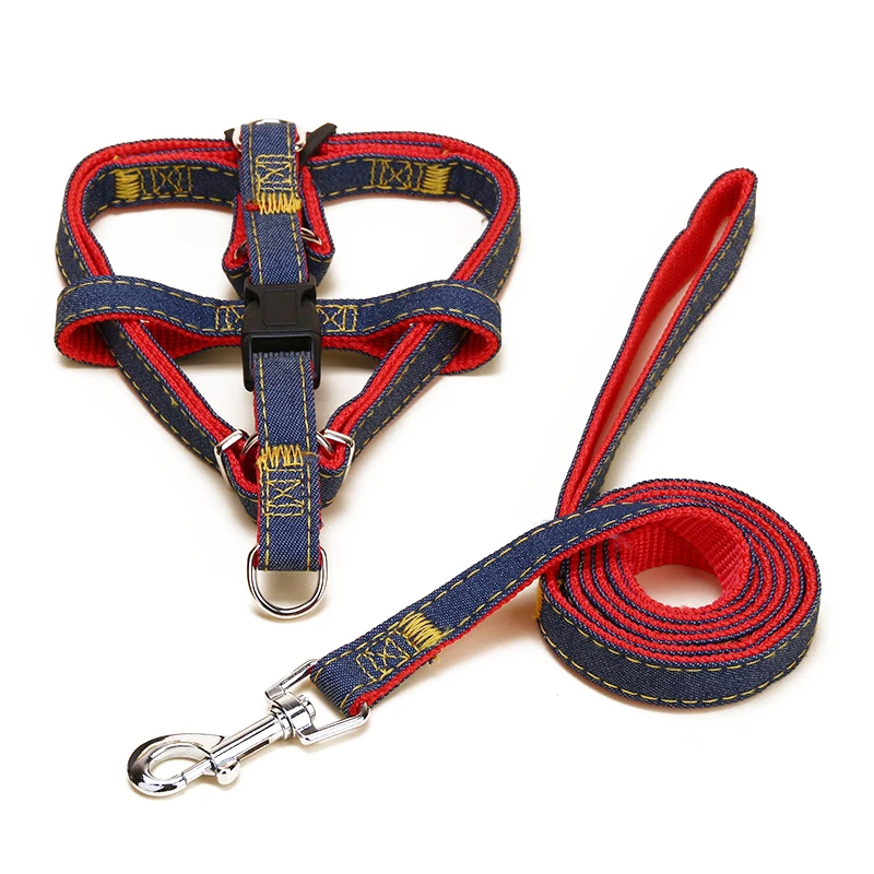 L Size Nylon Dog Harness + Dog Traction Rope 1Set Dog Leashes Rope