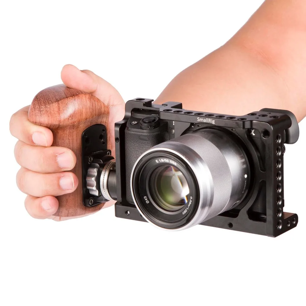 Рукоятка SmallRig для цифровой зеркальной камеры с деревянной рукояткой и болтовым