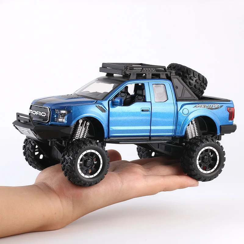 KIDAMI 1:32 Ford Raptor F150 Big Wheel MINIAUTO литая под давлением Модель автомобиля игрушки для детских подарков машинки