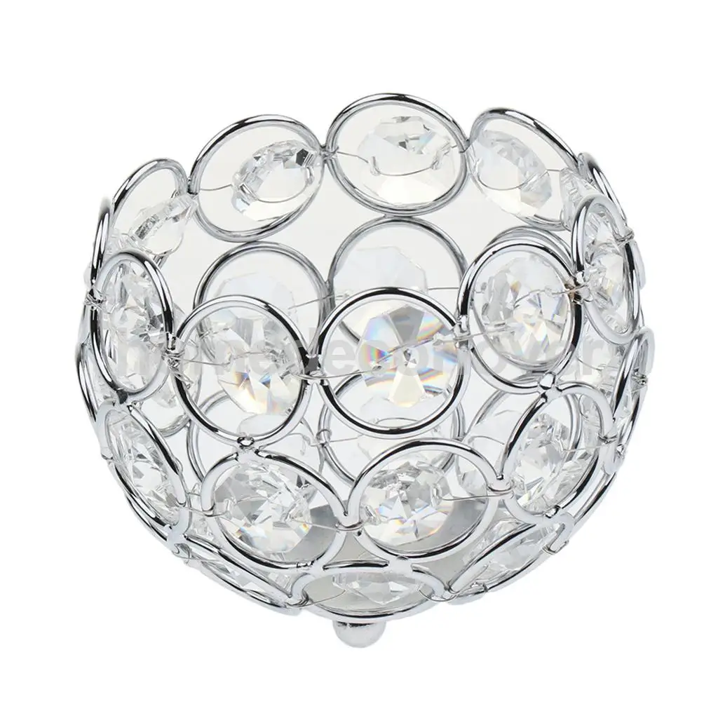 3'' Crystal Candle Holder Banquet Candlestick Tabletop Centerpiece Festive Holidays Wedding Supplies Lamp Decor 