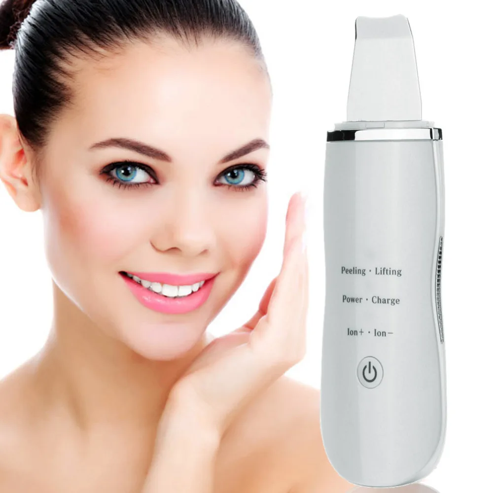 

Ultrasonic Face Skin Scrubber Rechargeable Facial Cleaner Peeling Vibration Blackhead Removal Exfoliating Pore Cleaner Tools