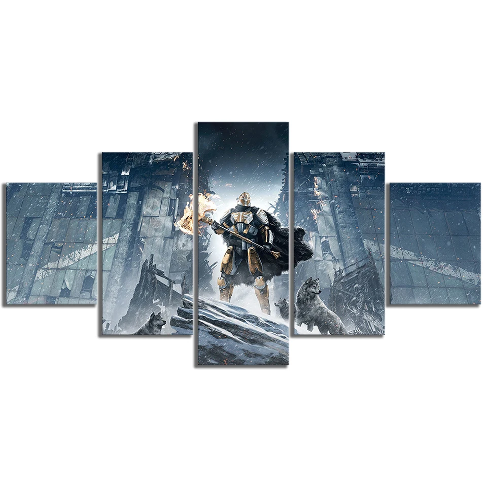 

Modular Poster Wall Art 5 Pcs Destiny 2 Game Character Prints Pictures Home Animation Painting On Canvas Living Room Decoration