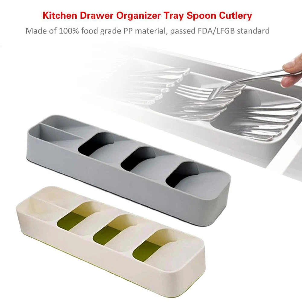 

Eco-friendly Kitchen Drawer Organizer Tray Spoon Cutlery Separation Finishing Storage Box Cutlery Kitchen Storage Organization