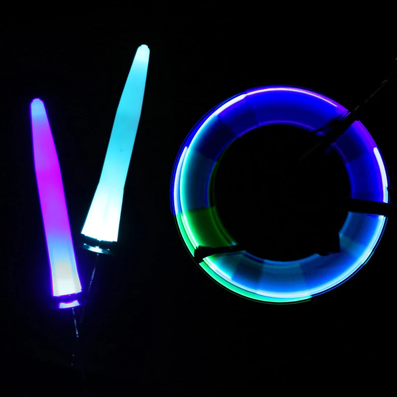 

2Pcs LED Bike Lights Wheel Tire Valve Motion Activated Glow Bike Tire Valve Caps Car Wheel Light Outdoor Sports Warning Lamp