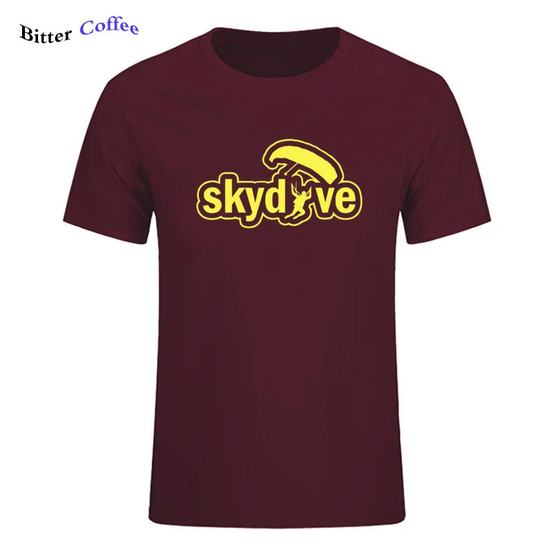 Горький кофе skydive Забавный принт хлопок футболки мужские Новое поступление Летний стиль короткий рукав мужская футболка плюс размер - Цвет: 17
