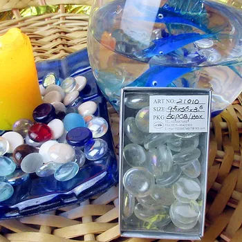 

Manufacturer wholesale high quality transparent glass flat beads fish tank bottom decoration Micro garden landscape accessories