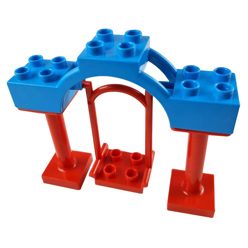 

Duplo DIY Accessories Big Size Swing with Red Pillar MOC Single Building Blocks Toys for Children Compatible Legoing Duplo Parts