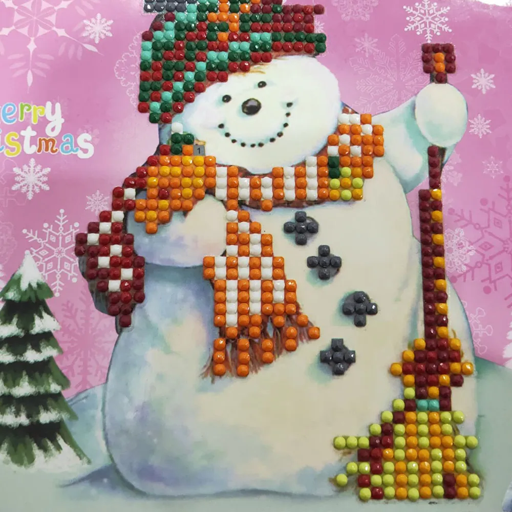 Разнообразие Алмазная мультяшная картина Мини Санта Клаус Счастливого Рождества бумажное ремесло Carte de voeux креативный Tarjeta de felicitacion#2