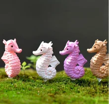 The hippocampus Garden Figurine Cake decoration Moss Ornament miniature resin craft cartoon animal Decor Gift Toy