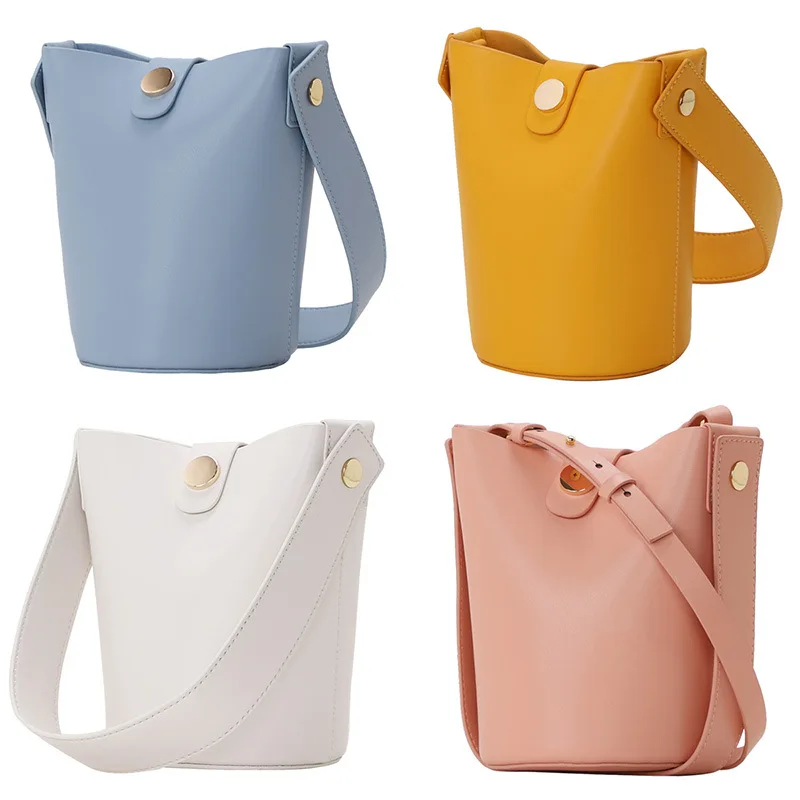 

Spring and summer new leather handbag mini retro super hot bucket bag Korean version fashion single-shoulder oblique cow bag