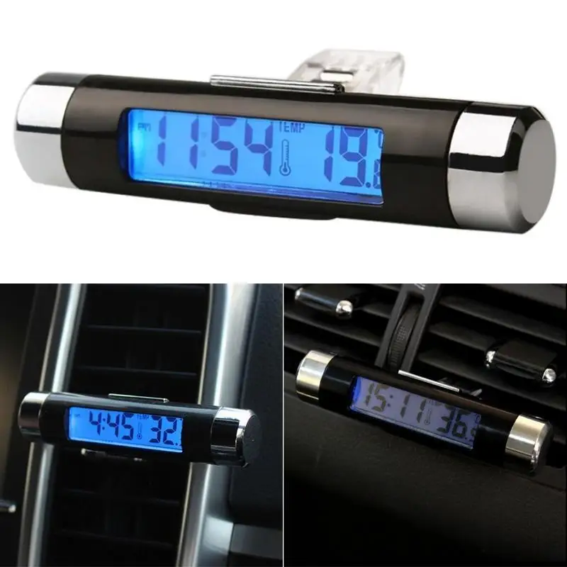 Digital car clock LCD Temperature Thermometer Clock 2 in 1 Car Digital Time Clock Air Vent Outlet Clip On clock in car Digital car clock LCD Temperature Thermometer Clock 2 in 1 Car Digital Time Clock Air Vent Outlet Clip On clock in car