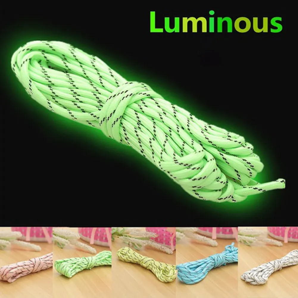 Paracord مضيئة مظلة حبل التخييم المعدات أدوات إنقاذ في الهواء الطلق 3 M/6 M Multifuncational