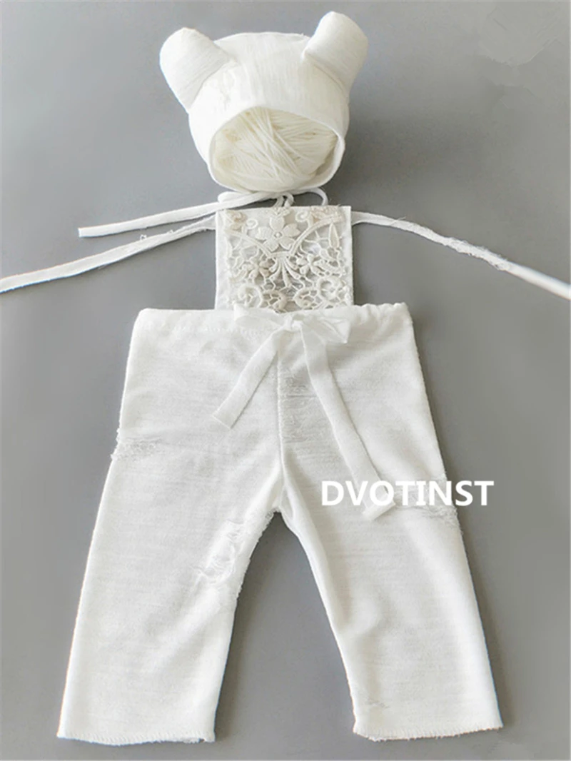 Conjunto de Roupas Dvotinst Newborn Fotografia Adereços Bebê Rendas Crochê Malha Acessórios Estúdio Tiro Foto Prop 8 Cheap Chapéus e bonés