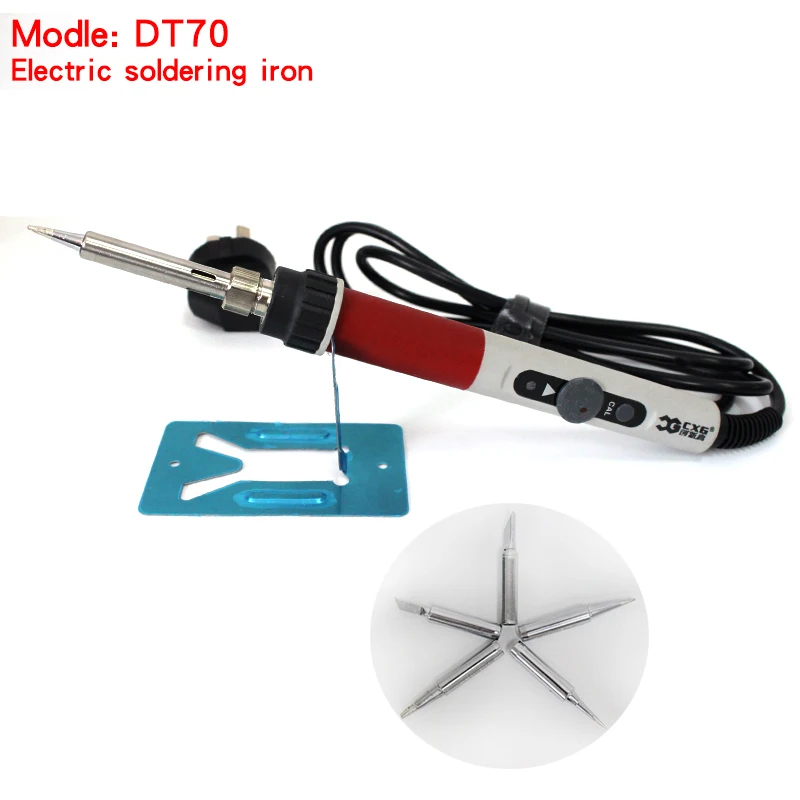 

High quality DT70 Adjustable Temperature Electric Soldering Iron 220V 70W Welding 5pcs for Variously Repaired Usage