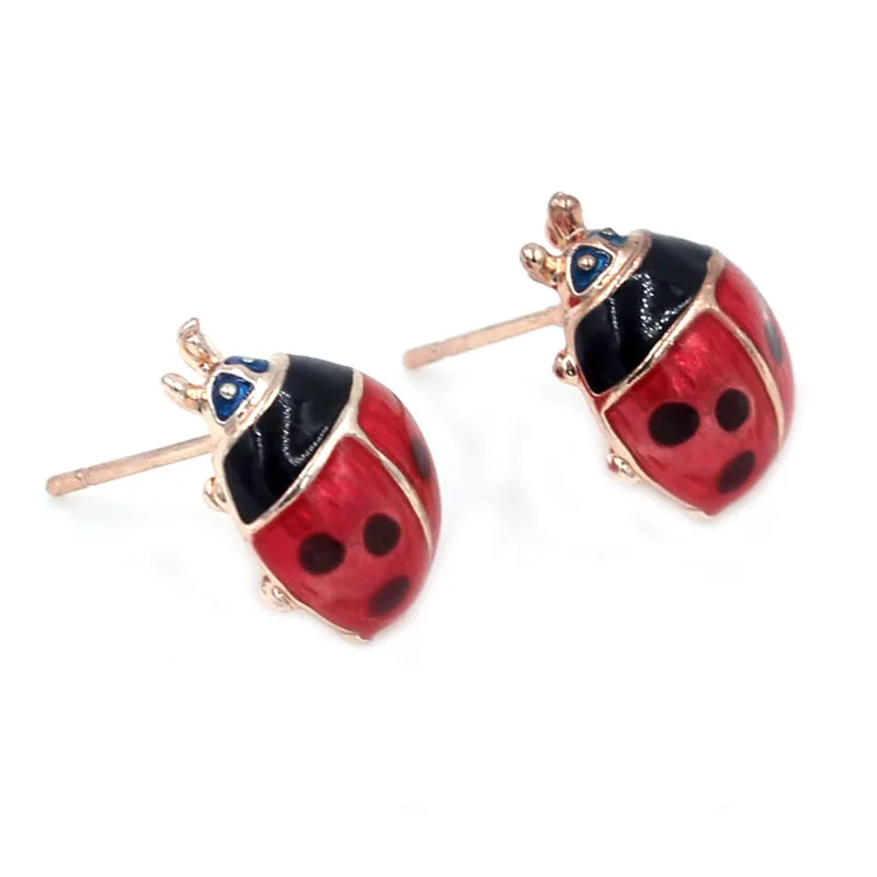 Buy Cute small ladybug earrings brincos for women girl