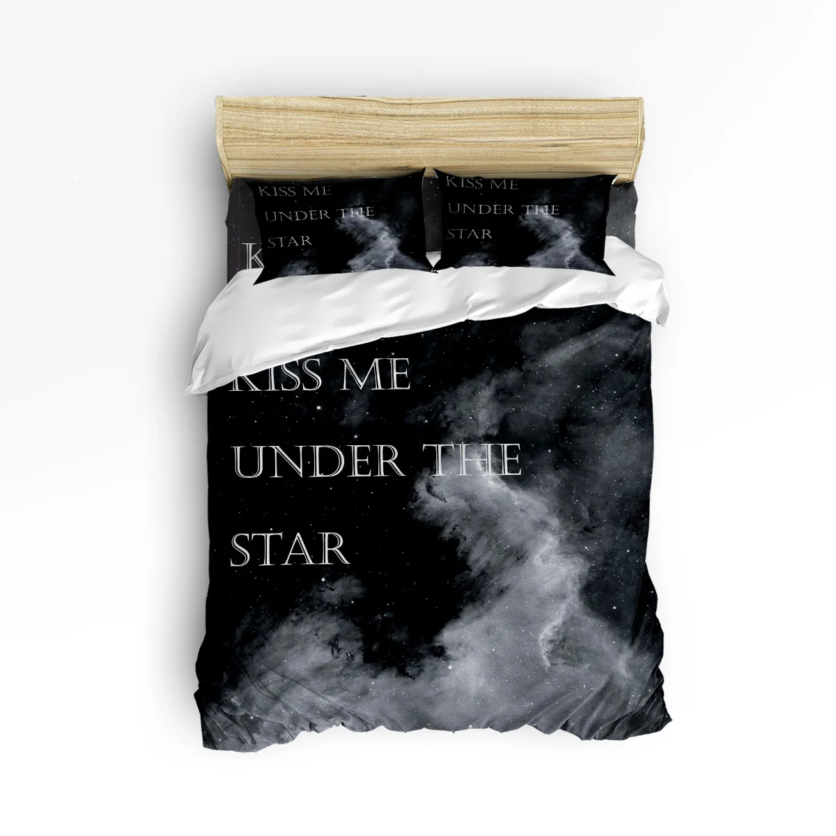 

Kiss Me Under the Star Romatic Bedding Sets 3/4pcs Geometric Pattern Bed Linings Duvet Cover Bed Sheet Pillowcases Cover Set