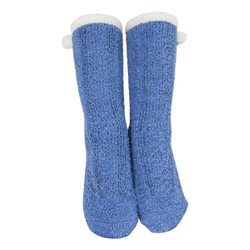 Winter Warm Mid-Calf Length Coral Velvet Socks Thicken Towel Fabric Floor Socks Harajuku Style Kawaii Velvet Sleep Meias  D17 (4)