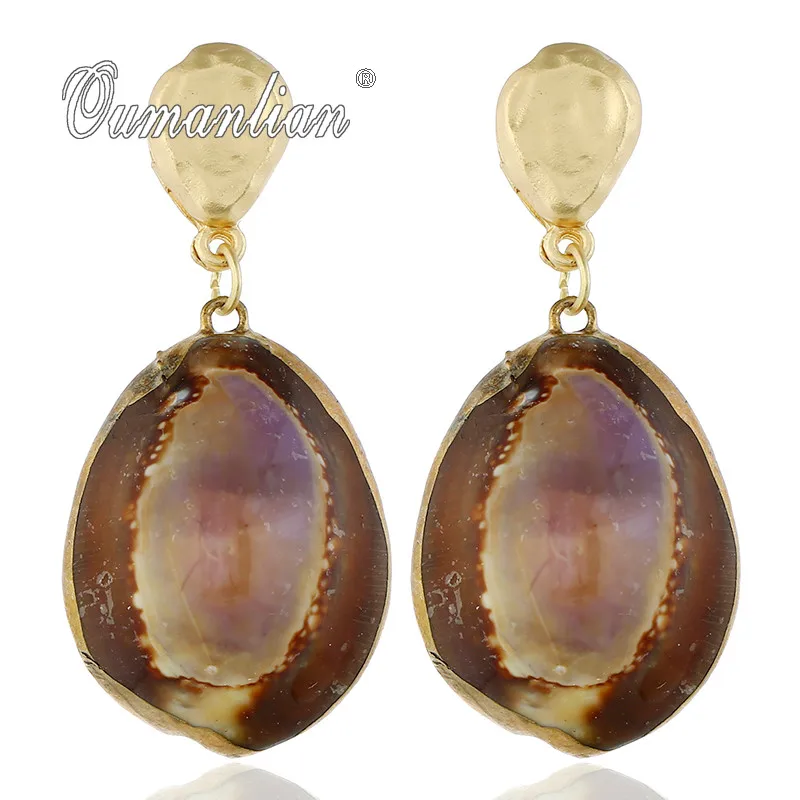 

Natural Sea Shell Earrings For Women 2022 New Oval Big Statement Shell Earrings Ladies Jewelry Gifts Pendents E125