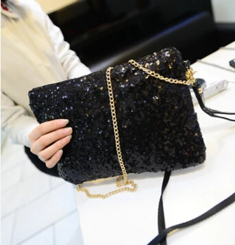 

The new European and American fashion sequins chain bag handbags shoulder bag gold handbags