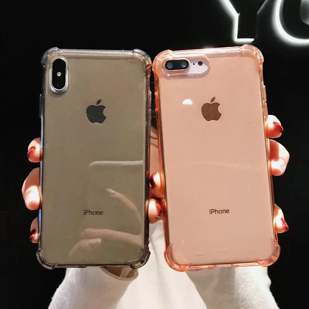 

Super Drop Proof Glitter Case for iphone XR XS MAX 10 X Ten 7 8 6 6s Plus Soft TPU Clear Gasbag Shockproof Phone Cover