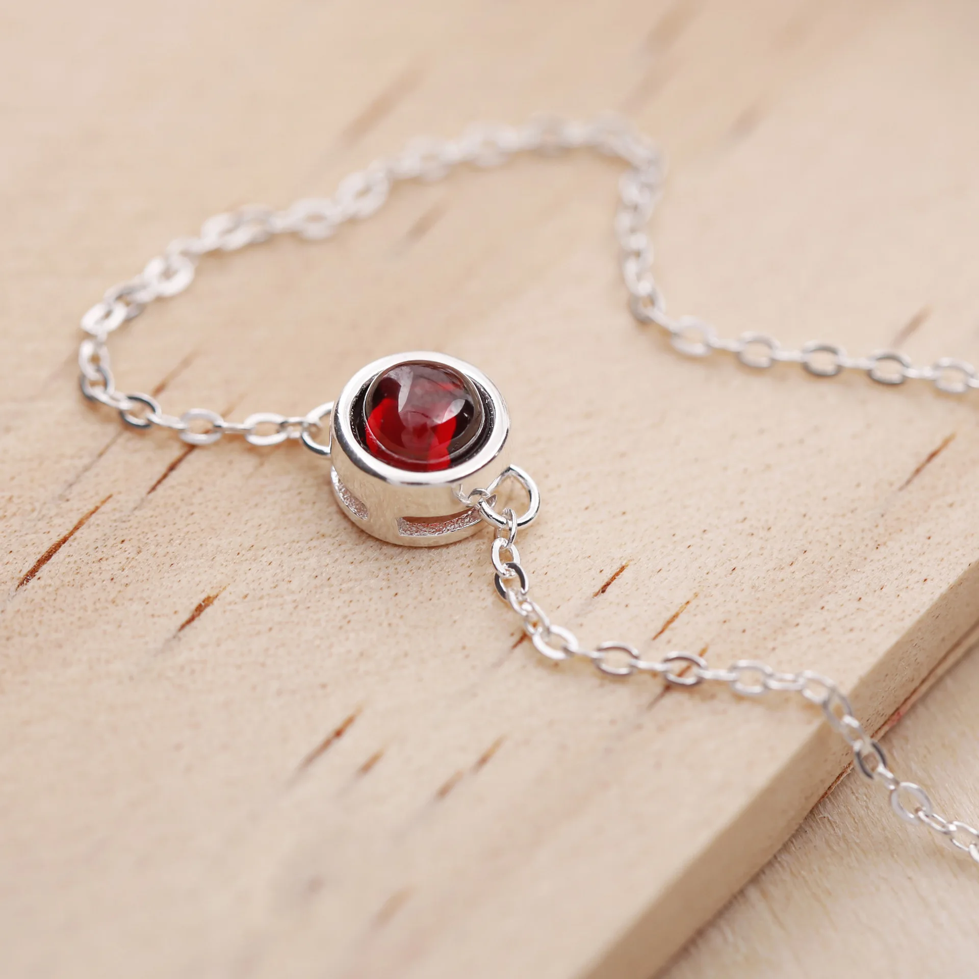 Garnet bracelet 100% 925 Sterling Silver Jewelry fashion hypoallergenic bracelets for women gift