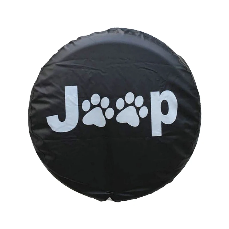 Universal Leather Spare Tire Cover White Paws Tire Cover 15" 16