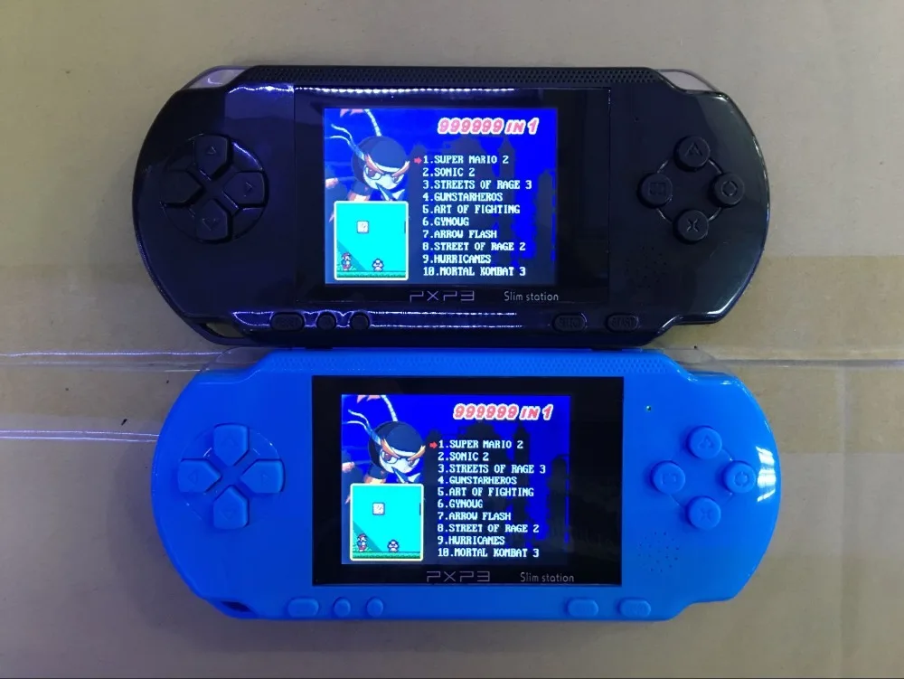 16 бит PXP3 Ручной игровой плеер игровая видео приставка с av кабелем + 2 игровые карты