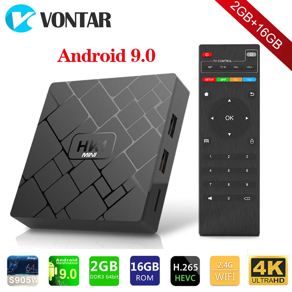 الروبوت 8.1 مربع التلفزيون الذكية HK1 البسيطة 2 GB 16 GB Rockchip RK3229 رباعية النواة WIFI H.265 HEVC 4 K 3D مجموعة أعلى مشغل وسائط تي في بوكس