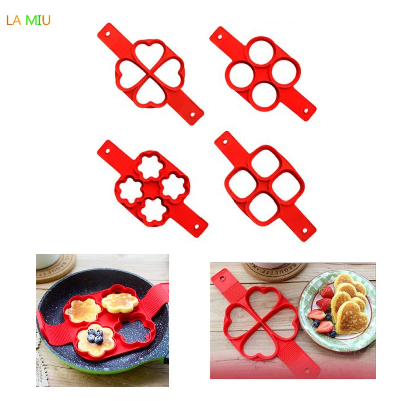 

1Pcs Silicone Pancake Maker Mold Mini Nonstick Egg Molds Ring Round Heart Easy Pan Flip Cooking Tool Kitchen Baking Accessories