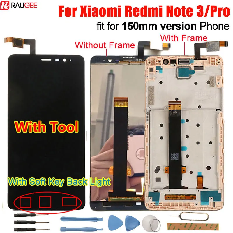 Цена Xiaomi Redmi Note 3 сенсорный экран ЖК дисплей + сенсорная панель 147 мм дигитайзер аксессуар для Xiaomi Redmi Note 3 Pro Prime 150 мм 5,5