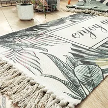 OUNEED Нескользящие прямоугольные разноцветные геометрические износостойкие из чистого хлопка тканые с кисточками Нескользящие коврики ковровый Декор APR26