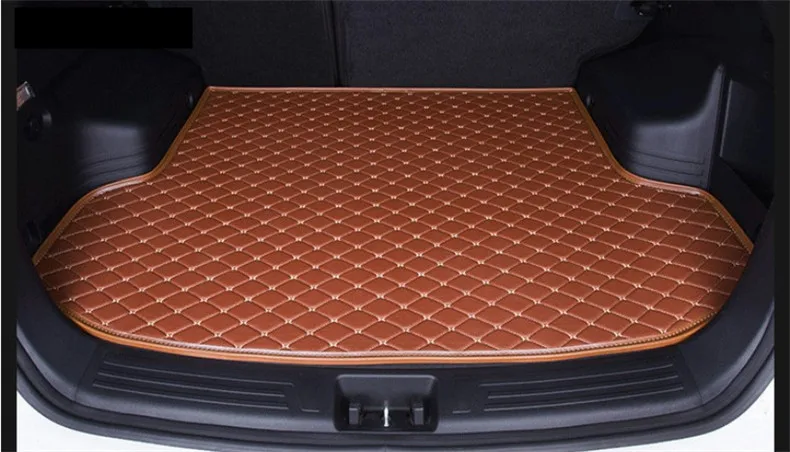 

Car Cargo Liner Trunk Mats For Hyundai Grand SantaFe 2013-2016 Auto Boot Mat High Quality New Embroidery Leather Free shipping