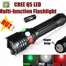 XH-99 CREE Q5 светодиодный световой сигнал зеленый белый красный светодиодный фонарик факел яркая световая сигнальная лампа для 1x18650 или 3 x AAA Батарея